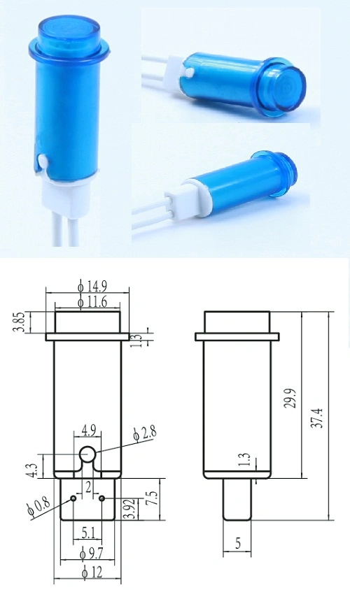 12mm 디아 네온 표시등 A-29 블루 파일럿등 진공 청소기용 0